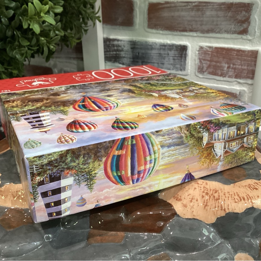SEALED - 1000 Piece Puzzle - Balloons Over Cottage Cove - Like New - Picture 10 of 10